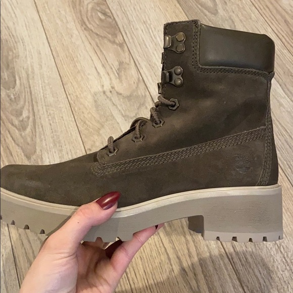 Timberland Women’s Carnaby Cool Olive Boots - Picture 2 of 9